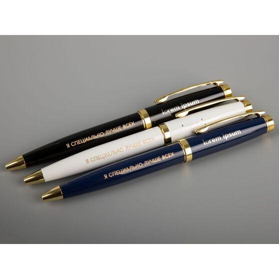 Ручка шариковая Letra Gold, глянцевая, черная-6