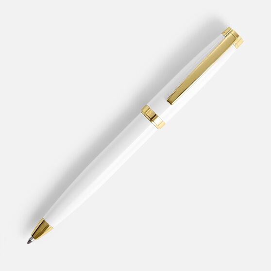 Ручка шариковая Letra Gold, глянцевая, белая-2