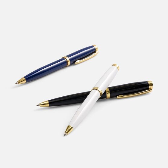 Ручка шариковая Letra Gold, глянцевая, белая-5