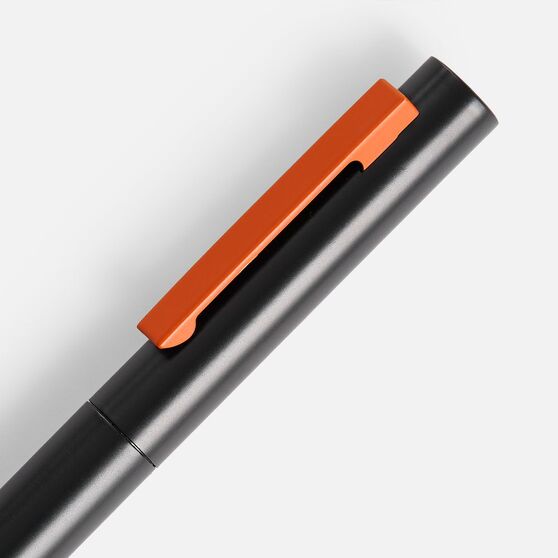 Ручка шариковая Inkolor, черная с оранжевым-3