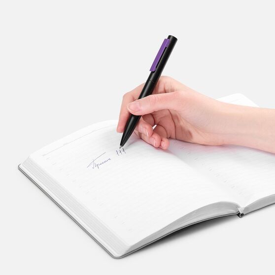 Ручка шариковая Inkolor, черная с фиолетовым-4