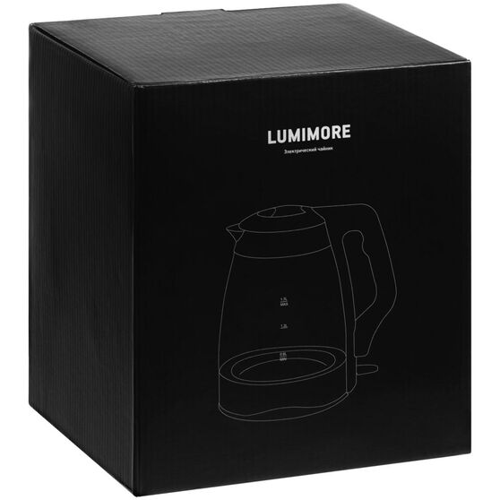 Электрический чайник Lumimore, стеклянный, серебристо-черный-8