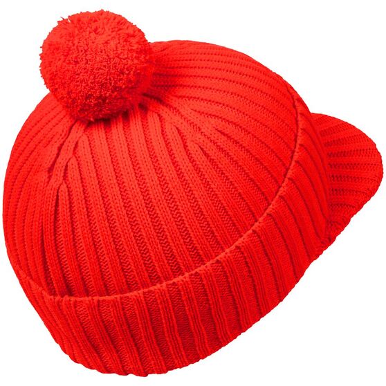Вязаная шапка с козырьком Peaky, красная (кармин)-3