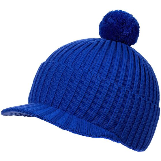 Вязаная шапка с козырьком Peaky, синяя (василек)-1