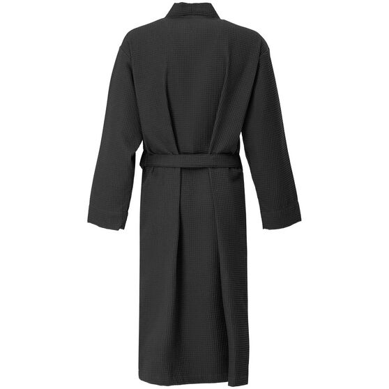 Халат вафельный Kimono, черный-2