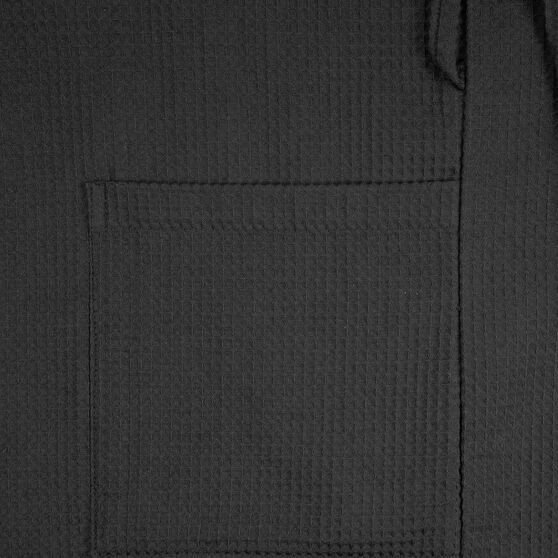 Халат вафельный Kimono, черный-5