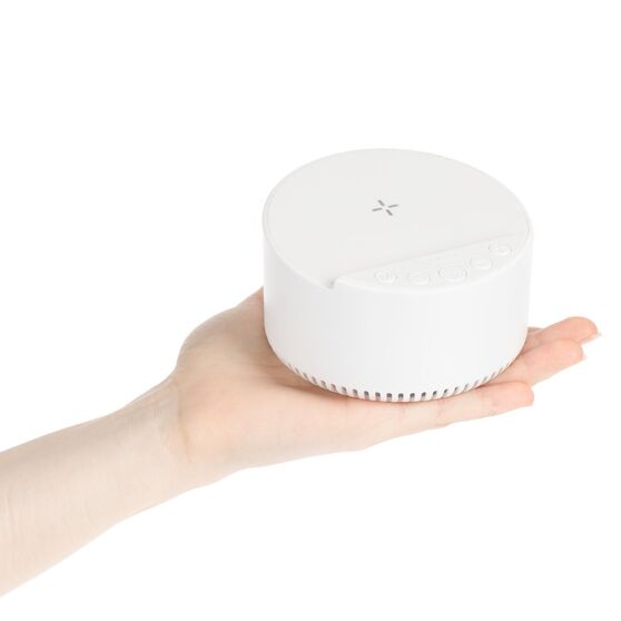 Bluetooth-колонка с беспроводной зарядкой relaxTime, белая-8