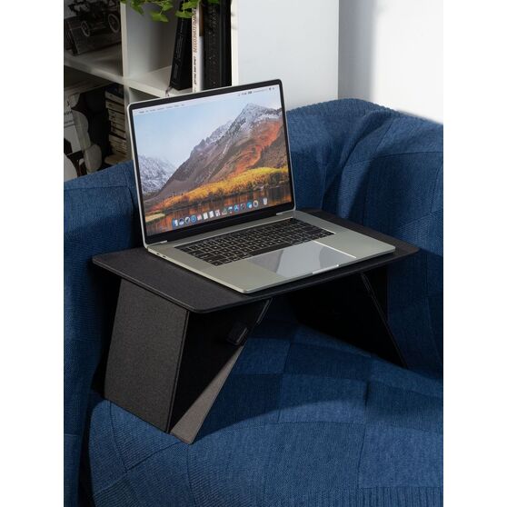 Складной стол для ноутбука с беспроводной зарядкой Kickstand Table, серый-9