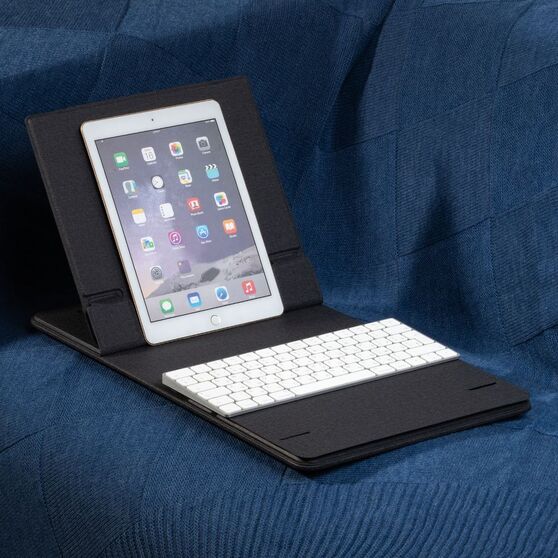 Складной стол для ноутбука с беспроводной зарядкой Kickstand Table, серый-10