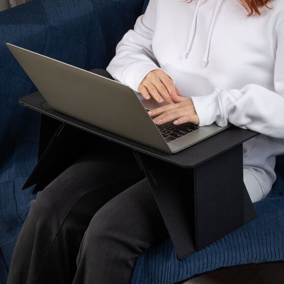 Складной стол для ноутбука с беспроводной зарядкой Kickstand Table, серый-11