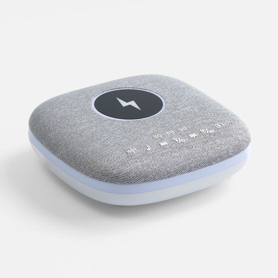Bluetooth-колонка с беспроводной зарядкой и подсветкой Terrafonic, серая-2