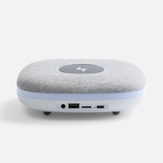 Bluetooth-колонка с беспроводной зарядкой и подсветкой Terrafonic, серая-4