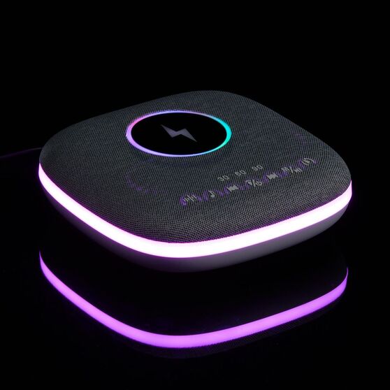 Bluetooth-колонка с беспроводной зарядкой и подсветкой Terrafonic, серая-9