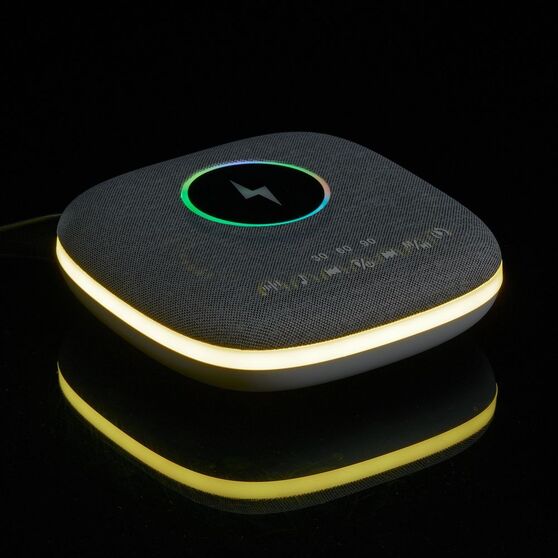 Bluetooth-колонка с беспроводной зарядкой и подсветкой Terrafonic, серая-13