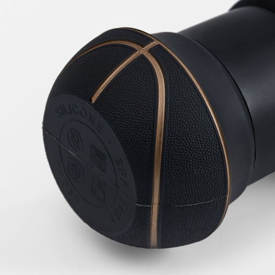 Складная бутылка для воды Basketball Flex, черная-6