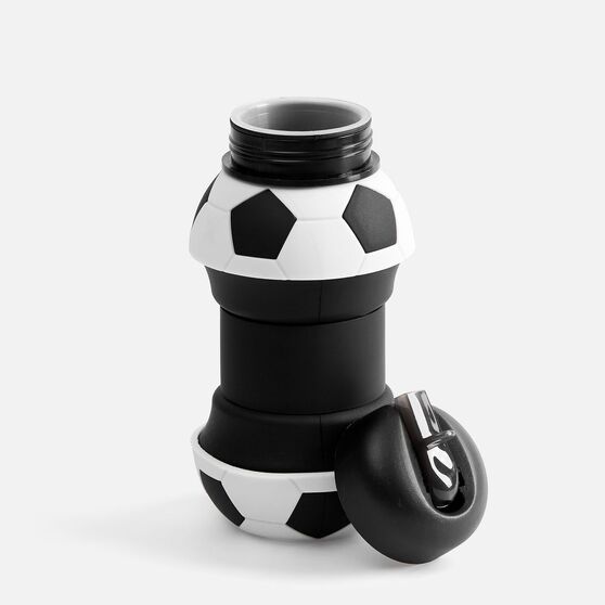 Складная бутылка для воды Football Flex, белая с черным-4