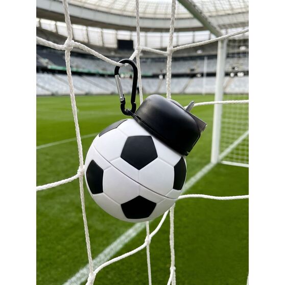 Складная бутылка для воды Football Flex, белая с черным-10