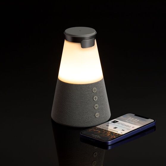 Bluetooth-колонка с беспроводной зарядкой и подсветкой Cone Sonance, серая-7