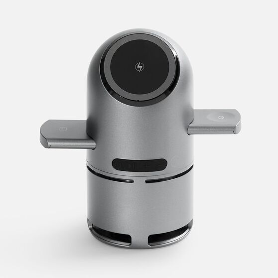 Bluetooth-колонка с беспроводной зарядкой Droid, серая-1