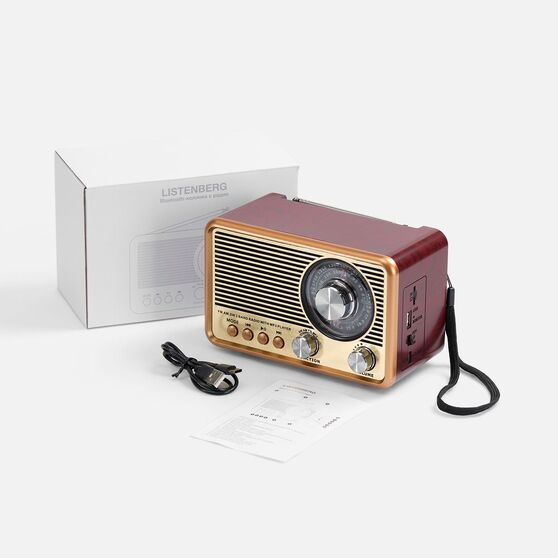 Bluetooth-колонка с радио Listenberg, коричневая-8