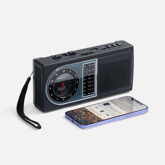 Bluetooth-колонка с радио Comradio, черная-3
