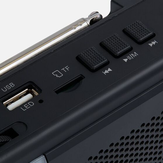 Bluetooth-колонка с радио Comradio, черная-7