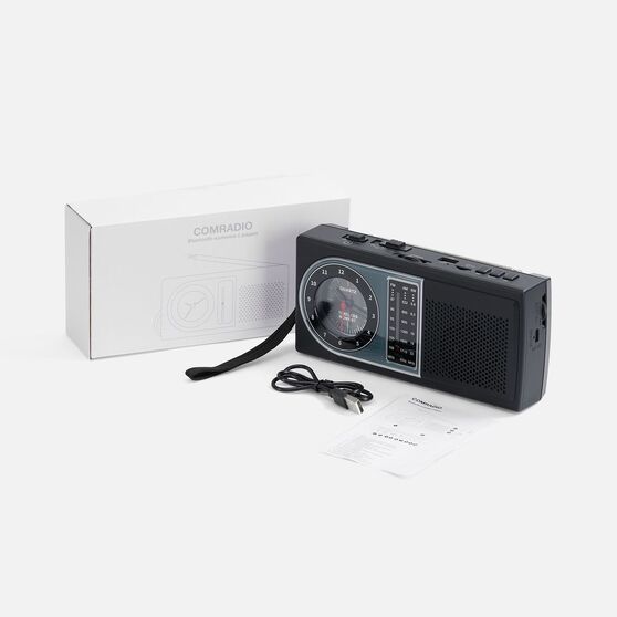 Bluetooth-колонка с радио Comradio, черная-8