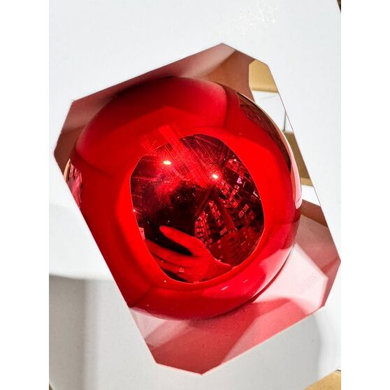 Оформительский шар Finery, 10 см, глянцевый красный-3