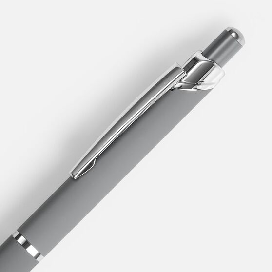 Ручка шариковая Chromos Soft Touch, серая-3