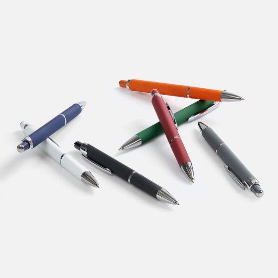 Ручка шариковая Chromos Soft Touch, серая-5