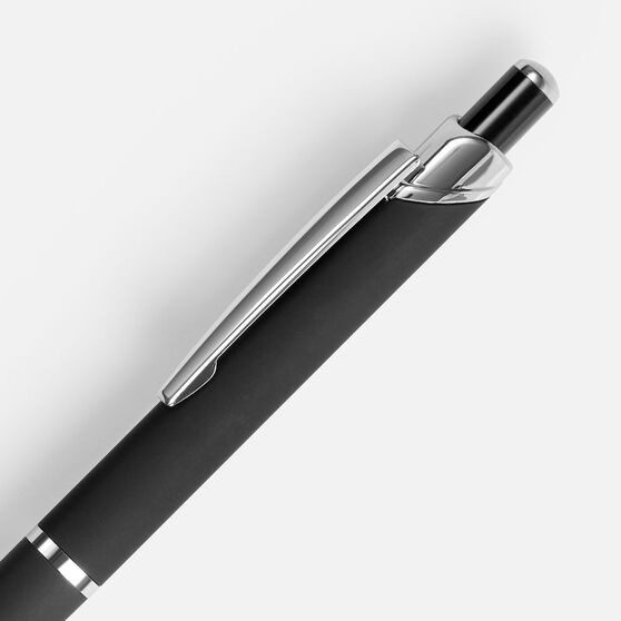 Ручка шариковая Chromos Soft Touch, черная-3