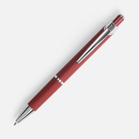 Ручка шариковая Chromos Soft Touch, красная-2