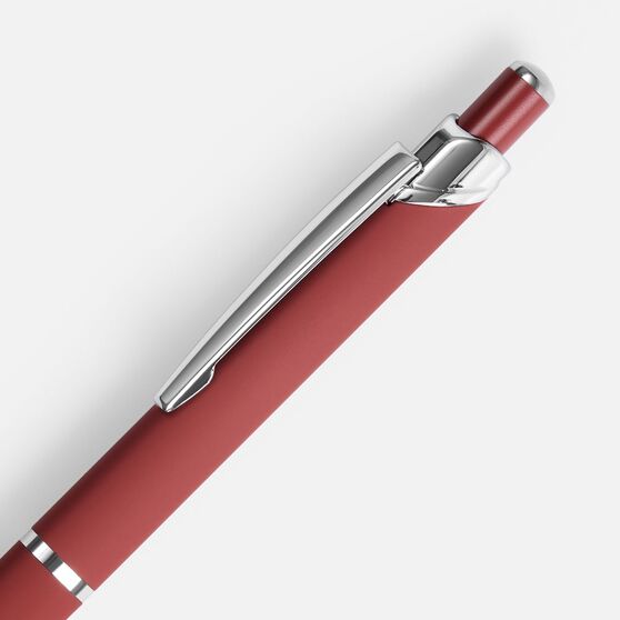 Ручка шариковая Chromos Soft Touch, красная-3
