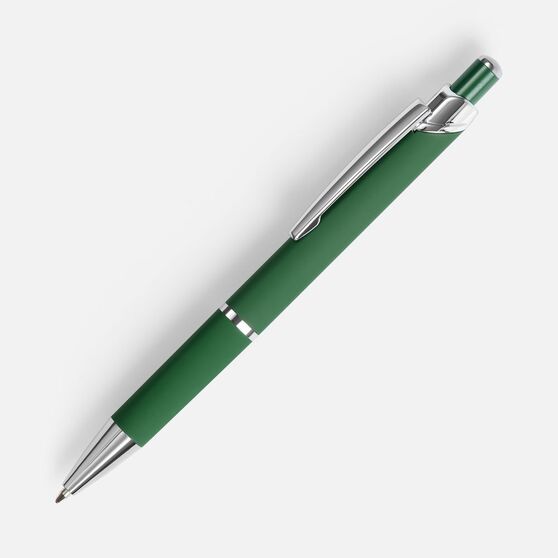 Ручка шариковая Chromos Soft Touch, зеленая-1