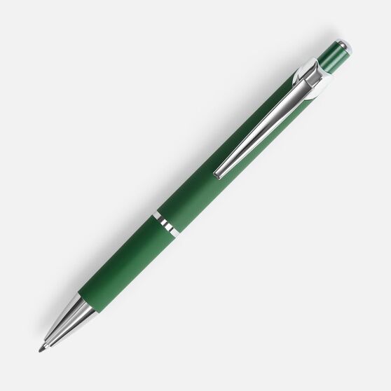 Ручка шариковая Chromos Soft Touch, зеленая-2