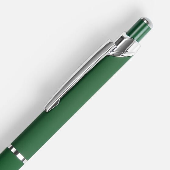 Ручка шариковая Chromos Soft Touch, зеленая-3
