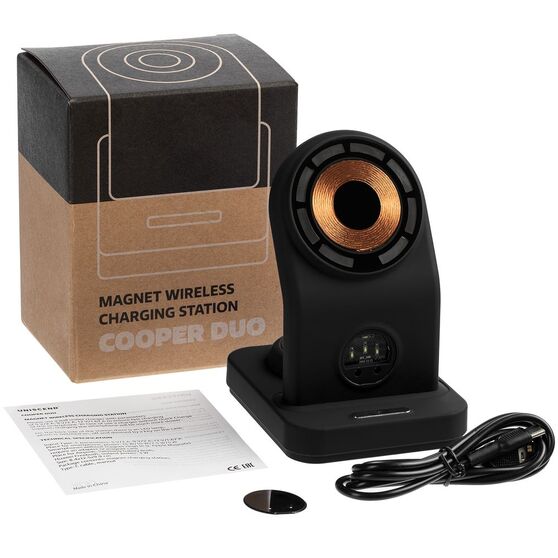 Зарядная станция с подсветкой Cooper Duo, черная-12