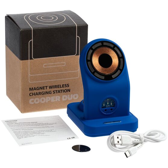 Зарядная станция с подсветкой Cooper Duo, синяя-12