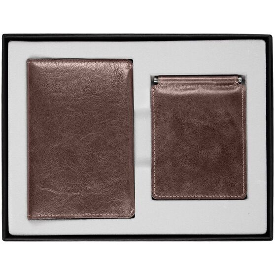 Набор Apache Billfold, темно-коричневый-2