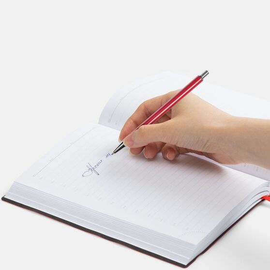 Ручка шариковая Slim Beam, красная-3