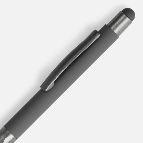 Ручка шариковая Digit Soft Touch со стилусом, серая-3
