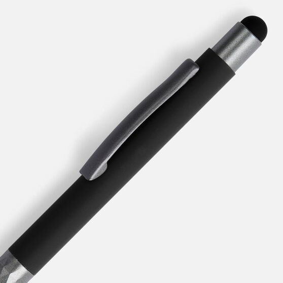 Ручка шариковая Digit Soft Touch со стилусом, черная-3