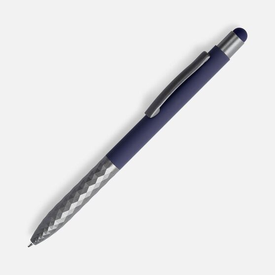Ручка шариковая Digit Soft Touch со стилусом, синяя-1