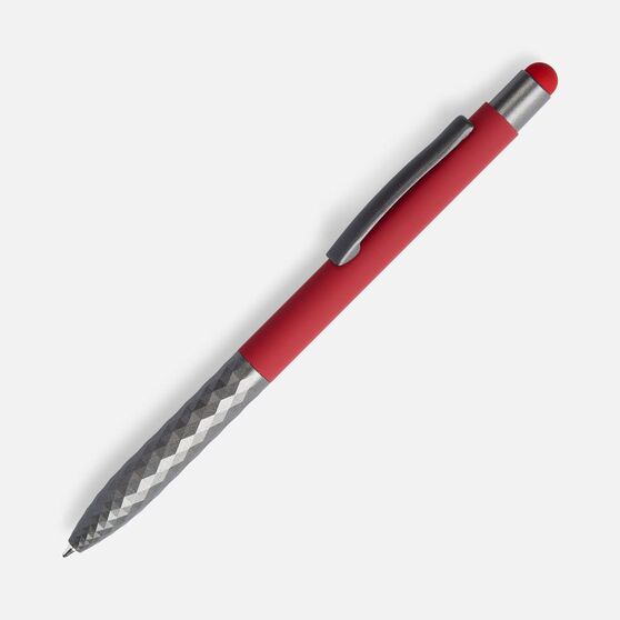 Ручка шариковая Digit Soft Touch со стилусом, красная-1