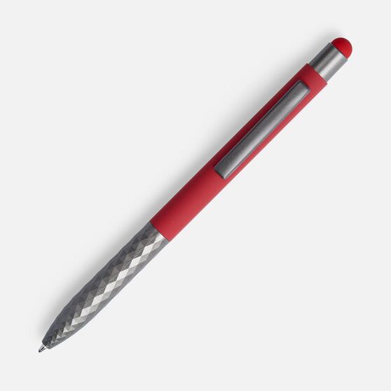 Ручка шариковая Digit Soft Touch со стилусом, красная-2