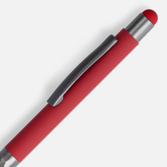 Ручка шариковая Digit Soft Touch со стилусом, красная-3