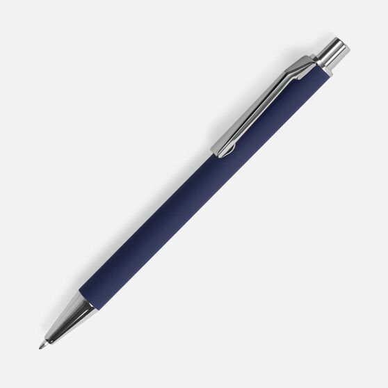 Ручка шариковая Lobby Soft Touch Chrome, синяя-1