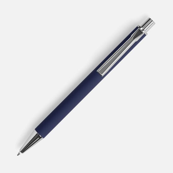 Ручка шариковая Lobby Soft Touch Chrome, синяя-2