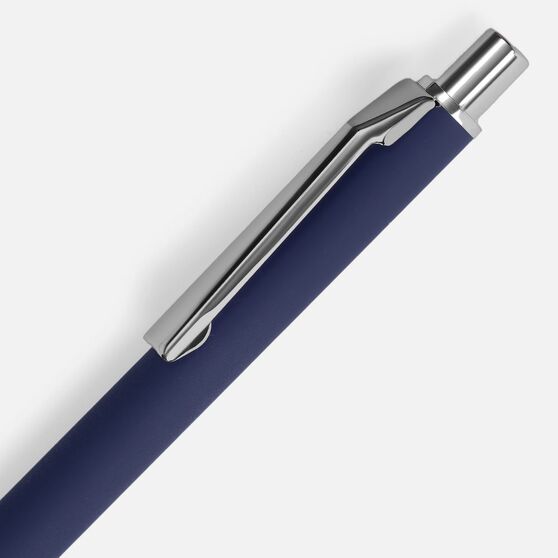 Ручка шариковая Lobby Soft Touch Chrome, синяя-3