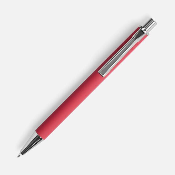 Ручка шариковая Lobby Soft Touch Chrome, красная-2